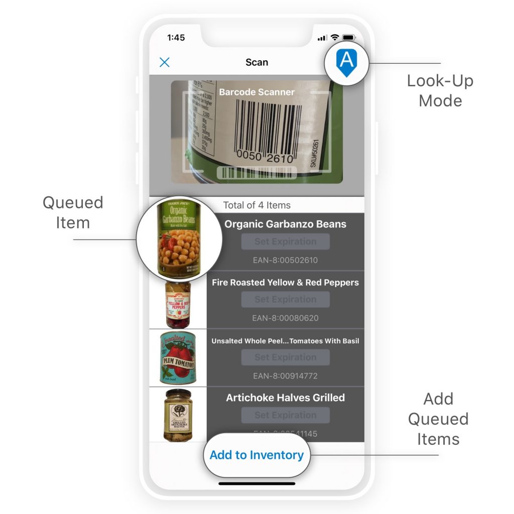 Add Items Screen Pantry Check